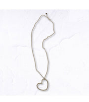 Long chain twist heart necklace