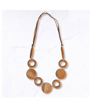 Wooden disc circle necklace