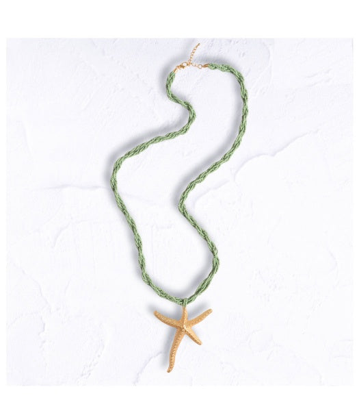 Starfish pendant beaded necklace