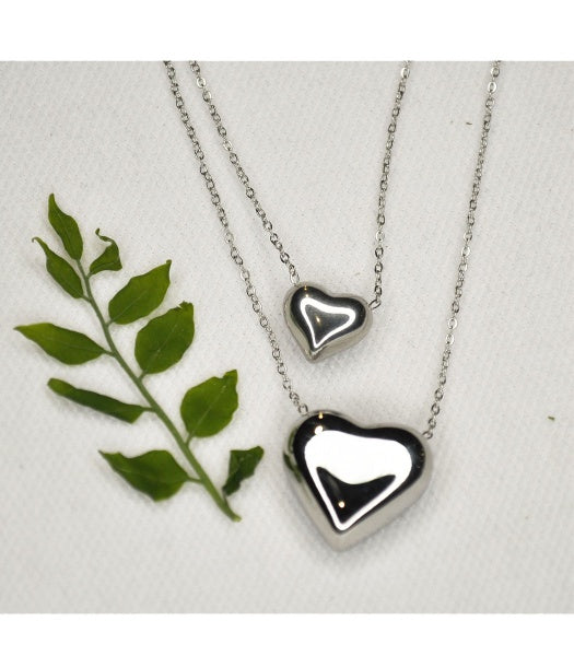 Double heart pendant necklace