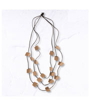 Oblong wooden block necklace