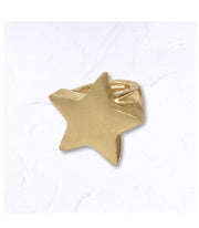 Brushed metal star ring