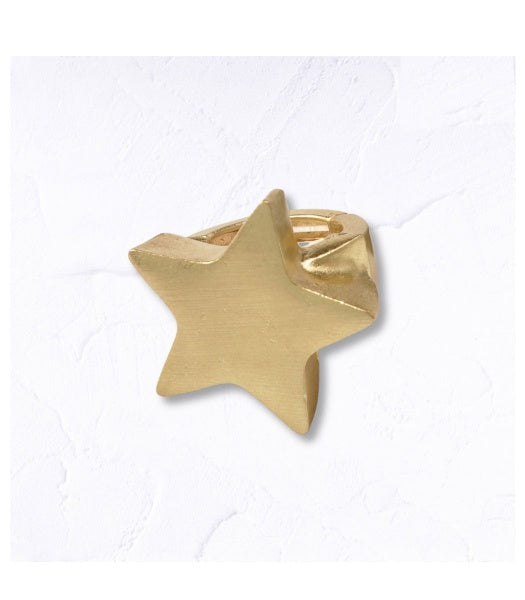 Brushed metal star ring