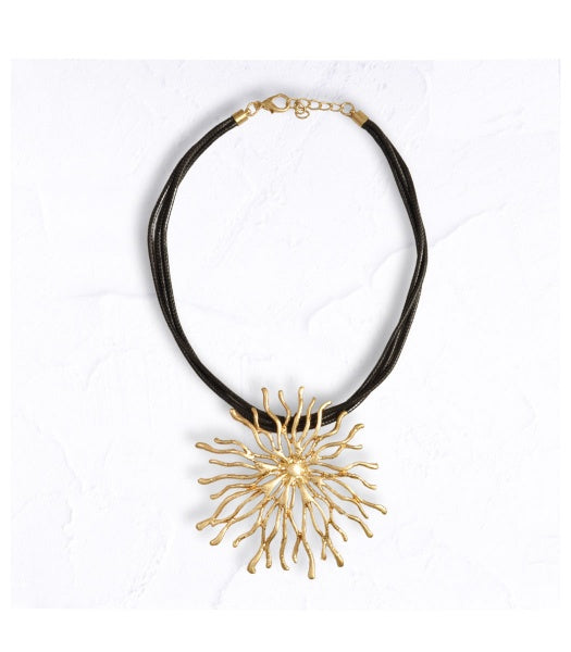 Multi string giant coral necklace