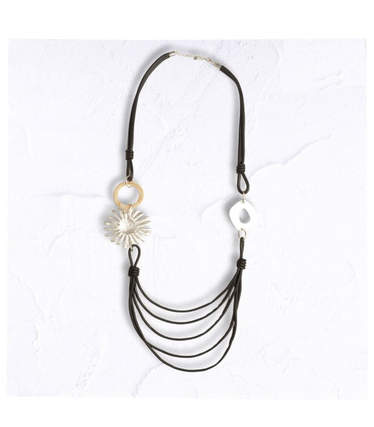 Multi rubber string shape necklace