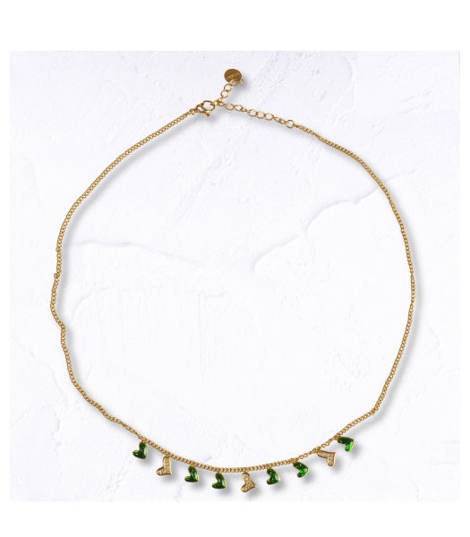 Gold chain heart necklace