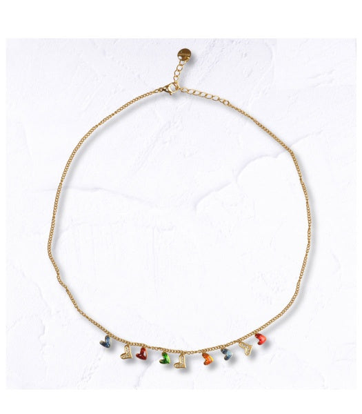Gold chain heart necklace