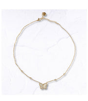 Diamante butterfly necklace