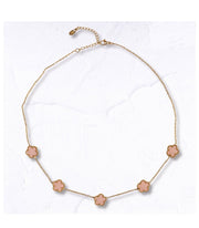 Multi flower gold chain necklace