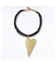 Giant heart multi string necklace