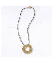 Textured circle multi string necklace