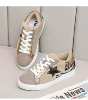 Faux fur animal print corduroy sneaker