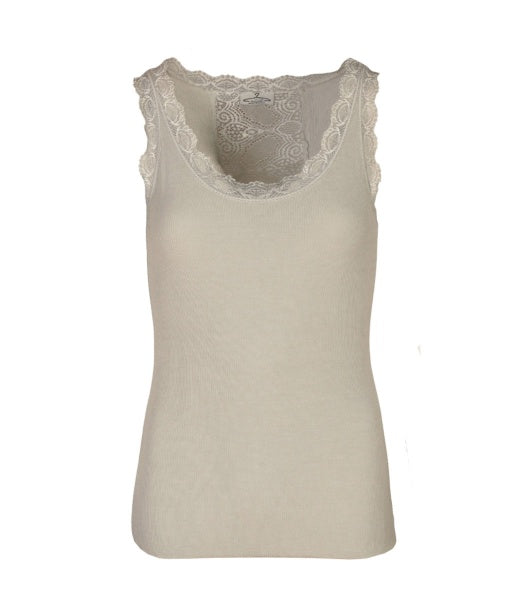 Lace back ribbed cami