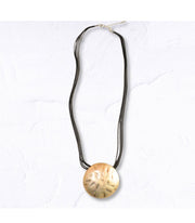 Multi string textured disk necklace