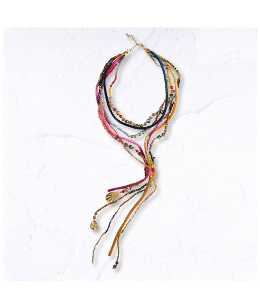 Multi string diamante necklace