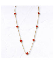 Multi flower gold necklace