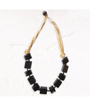 Chunky wooden button necklace