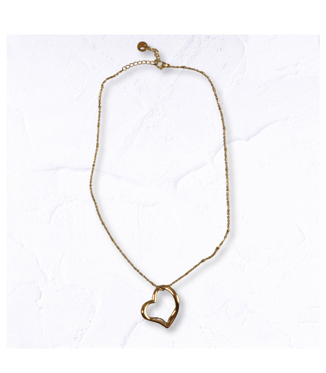 Ball chain floating heart necklace 