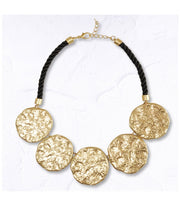 Textured circle necklace