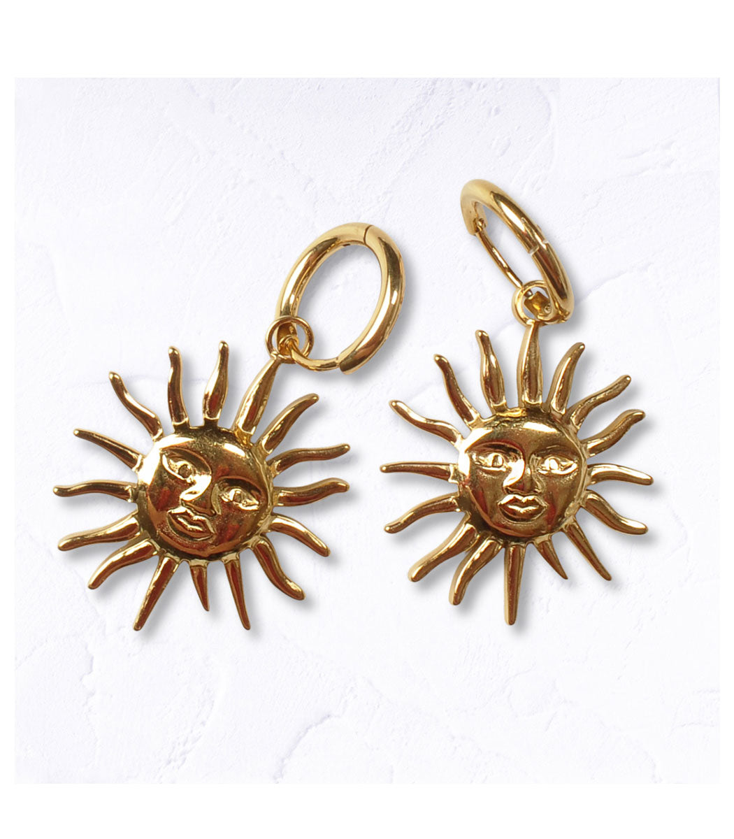Sun hoop earrings