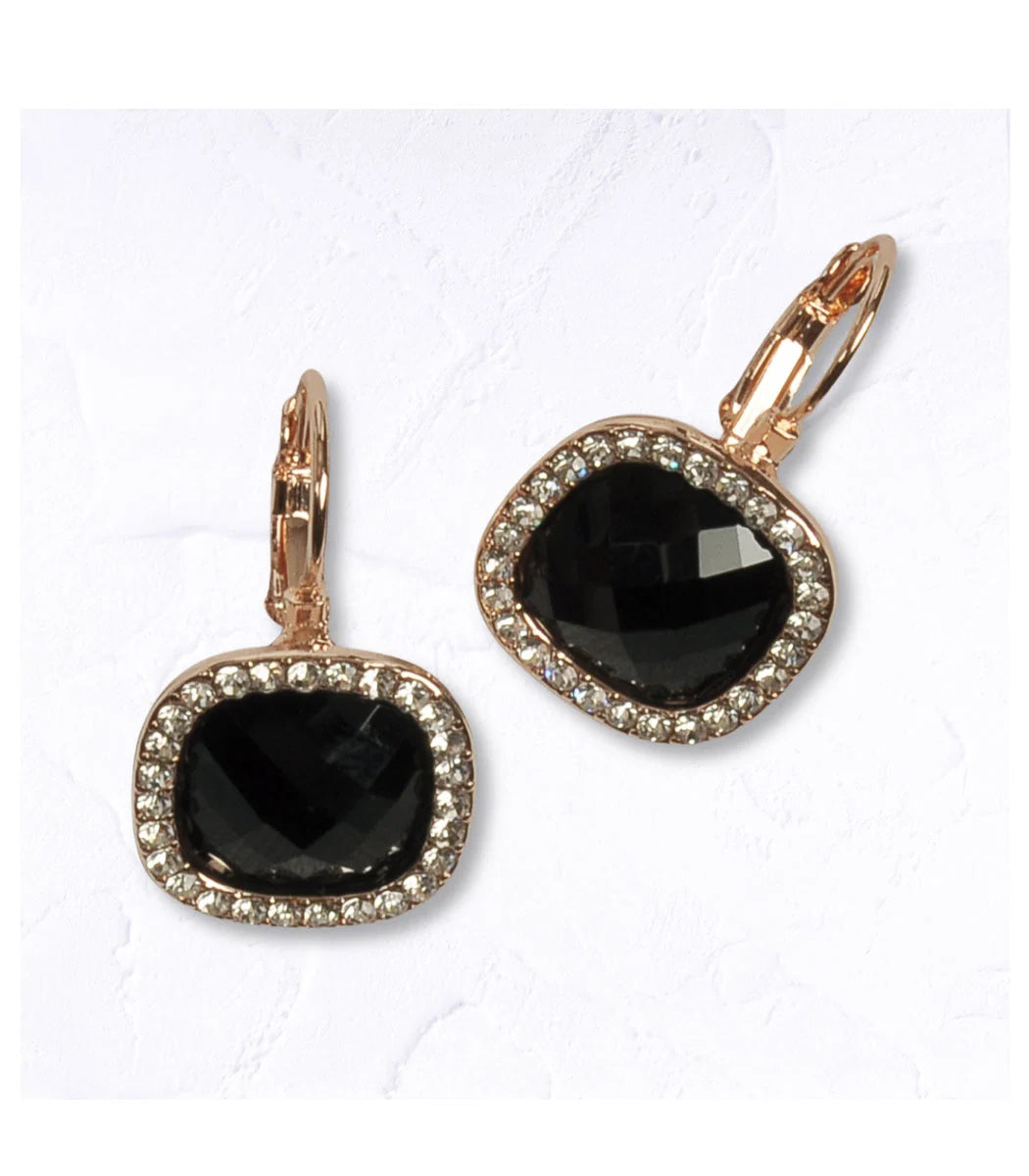 Diamante stone hoop earrings