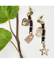 Charm chain earrings