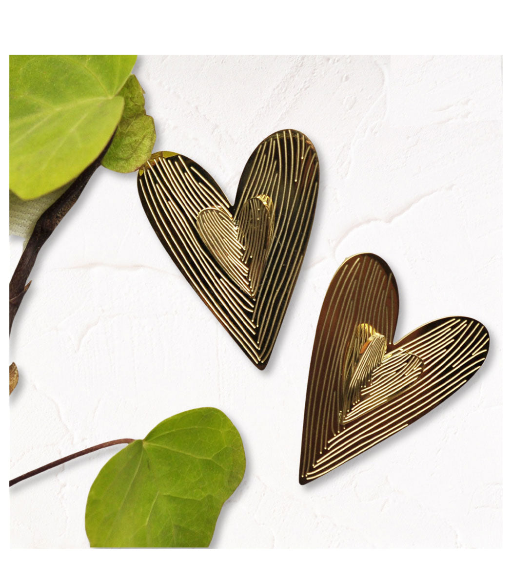 Double heart stud earrings