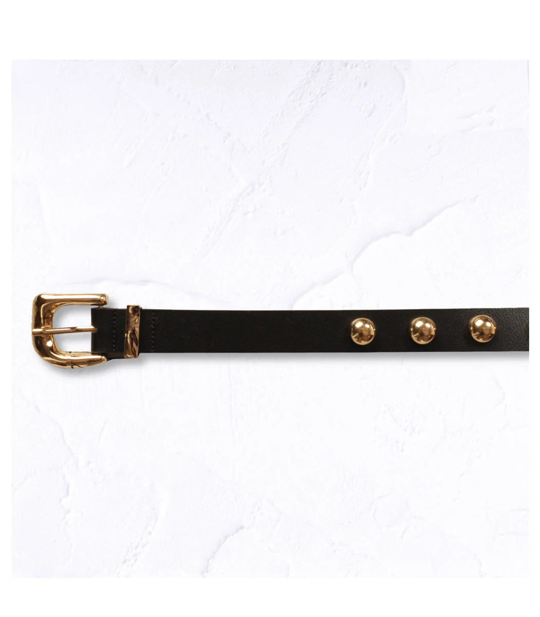 Genuine leather studded belt
