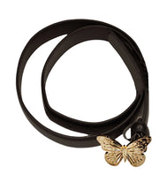 Butterfly charm square buckle belt 