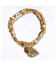 Heart charm beaded bracelet