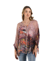 Floral print batwing top