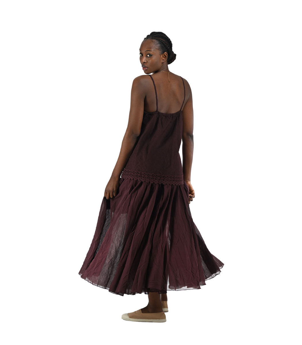 100% Linen embroidered border cami