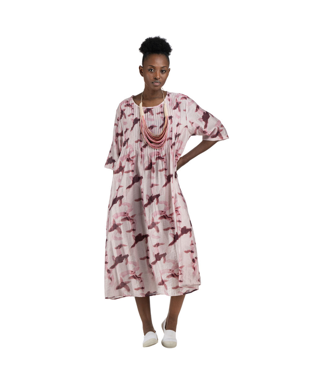 Tuck detail floral maxi dress