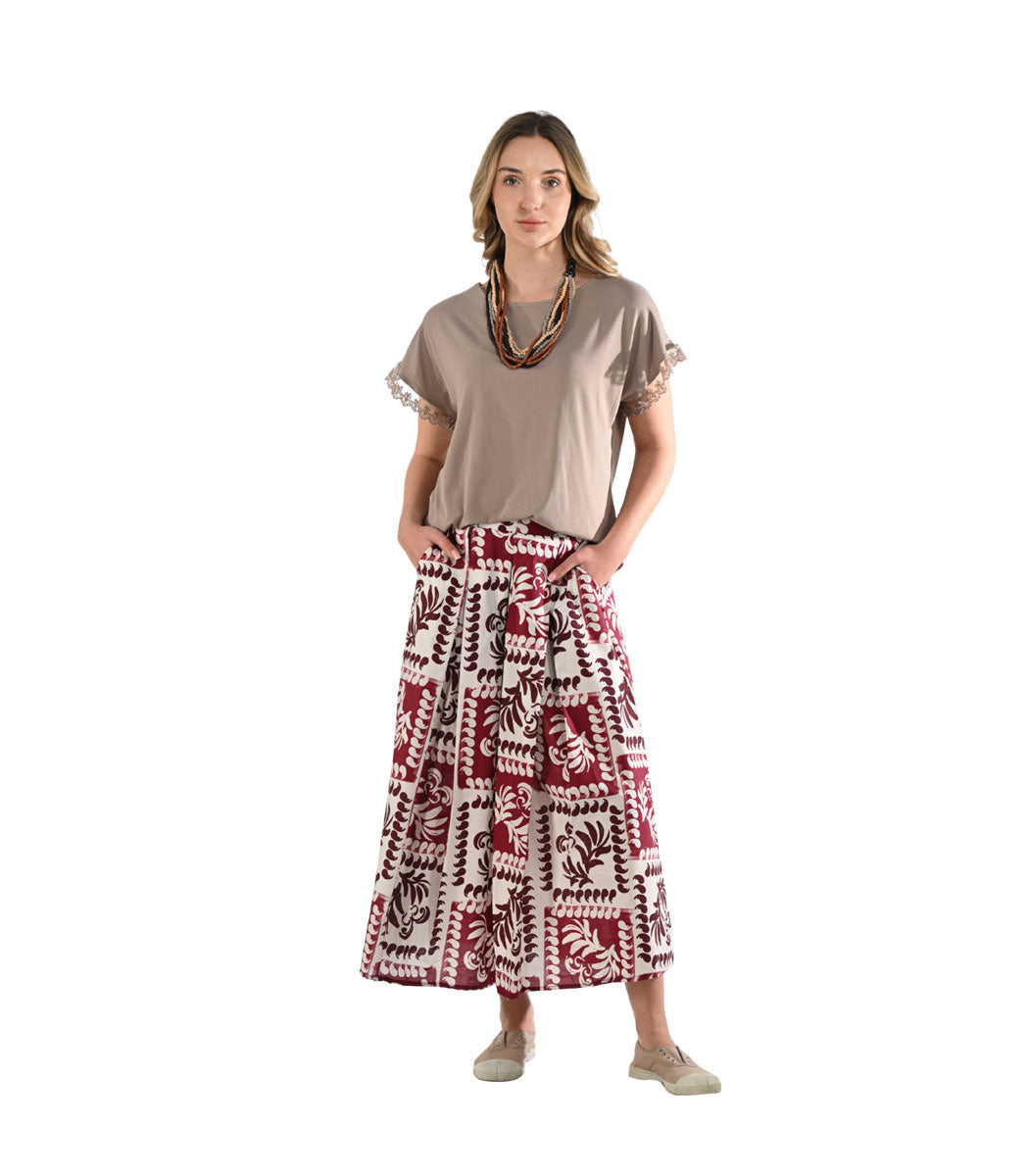 Damask print skirt