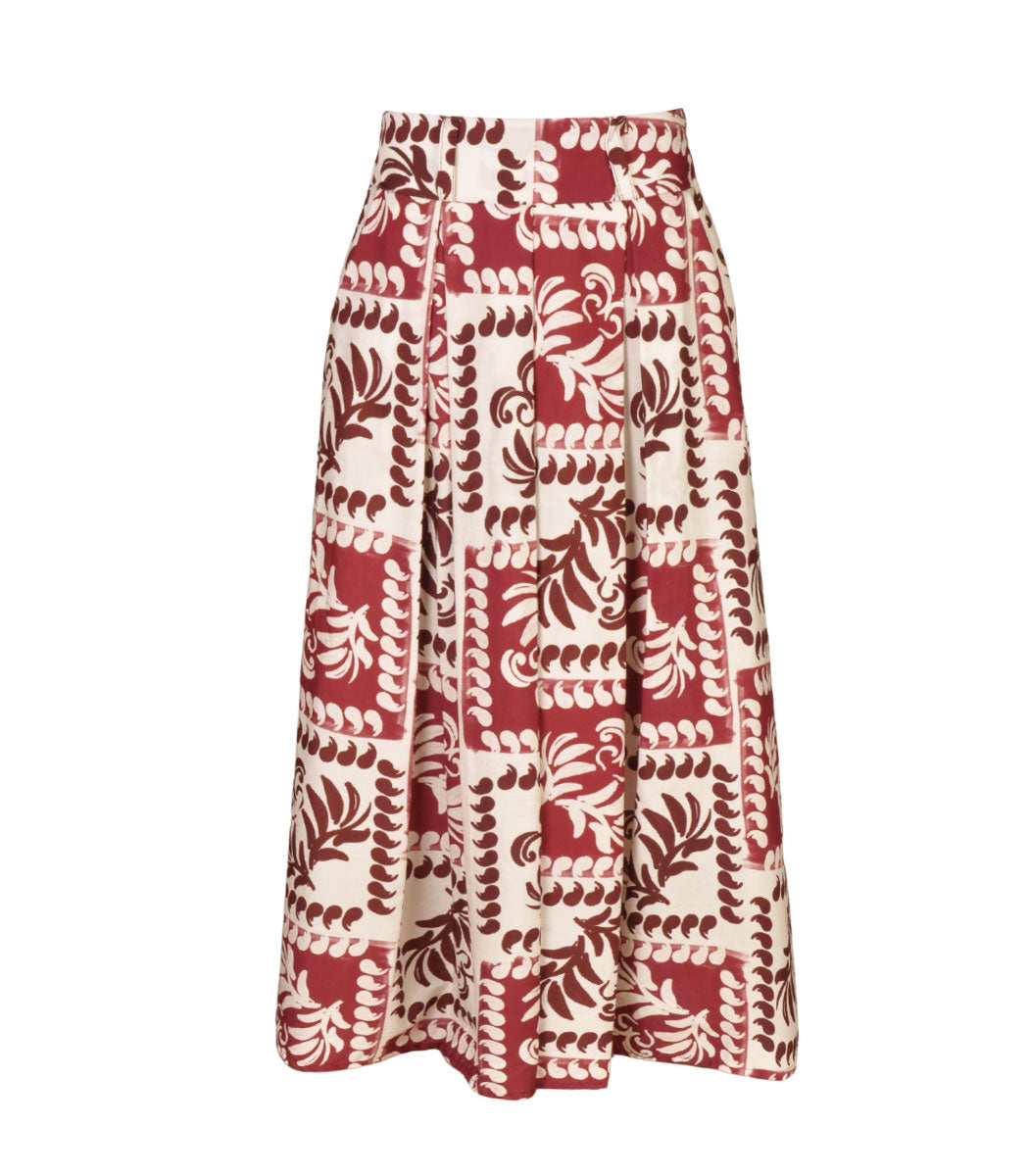 Damask print skirt
