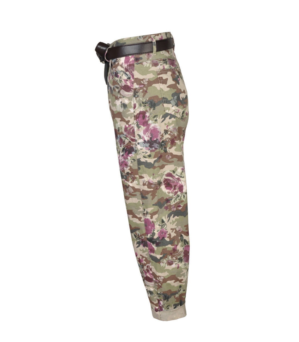 Belted floral pants
