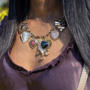 Multi heart chunky necklace