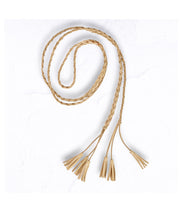 Braided tassel suede belt