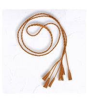 Braided tassel suede belt