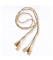 Braided tassel suede belt