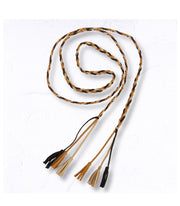 Braided tassel suede belt