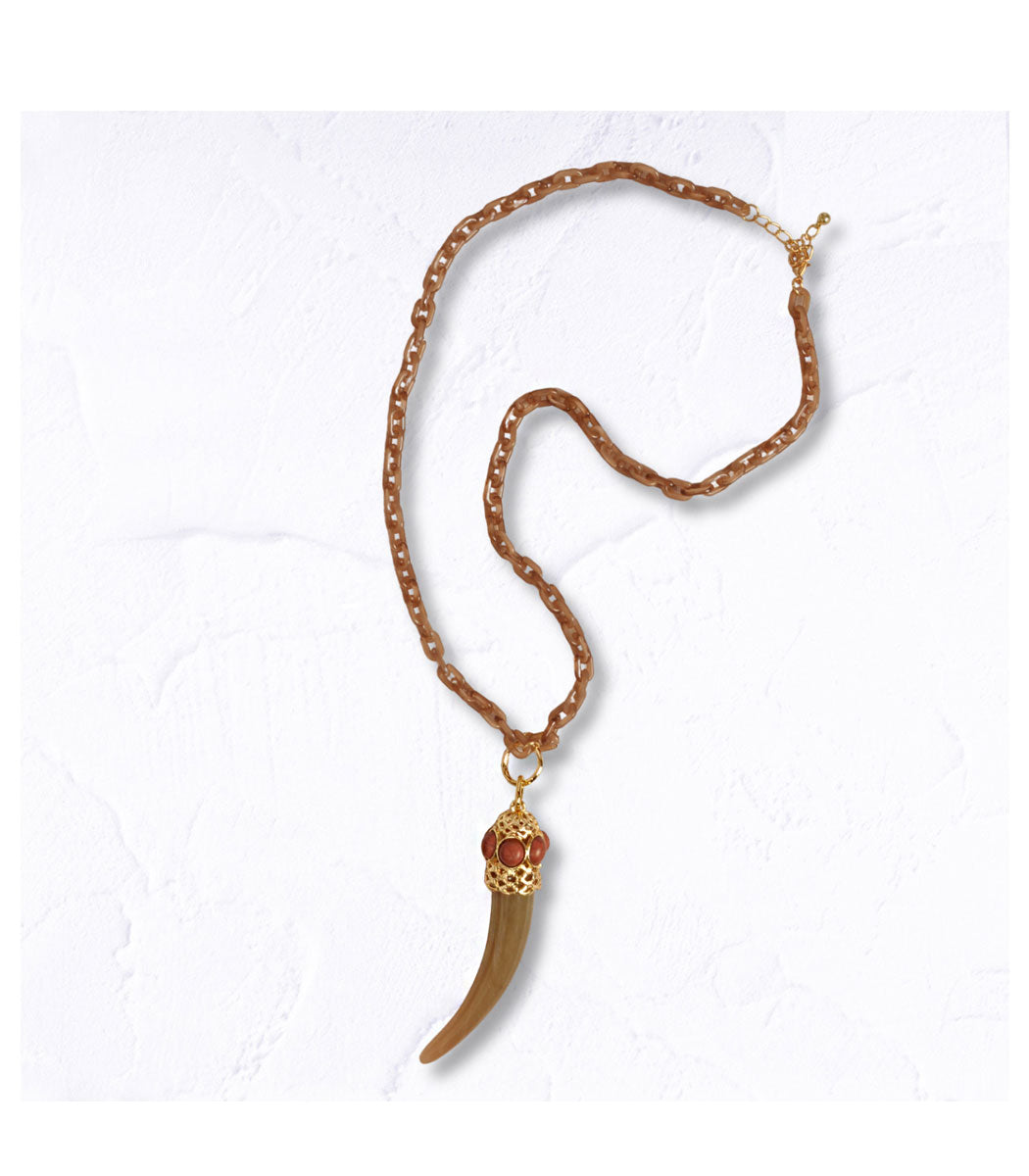 Giant resin horn necklace