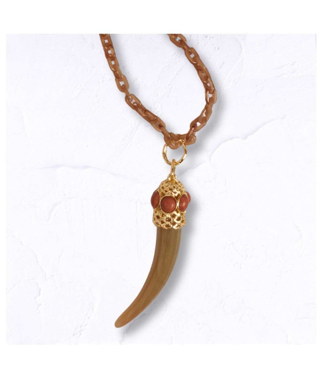 Giant resin horn necklace