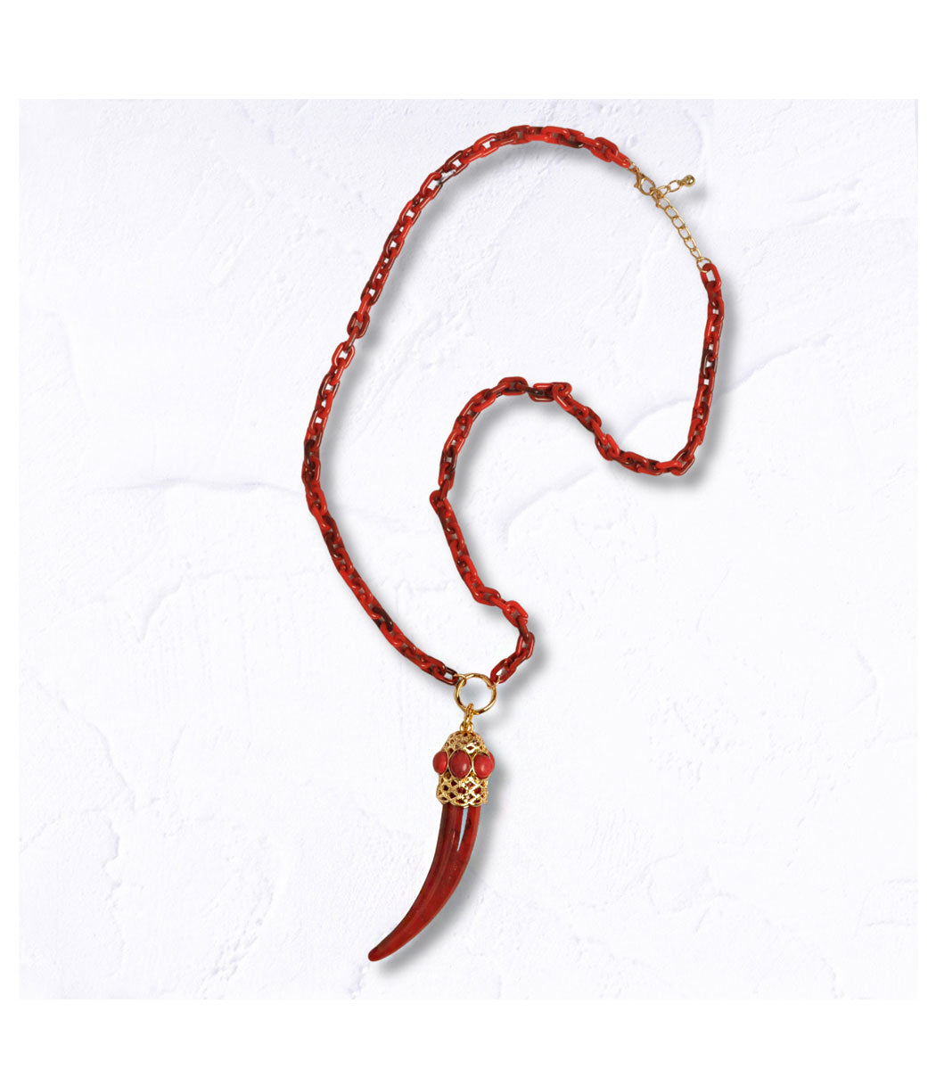 Giant resin horn necklace