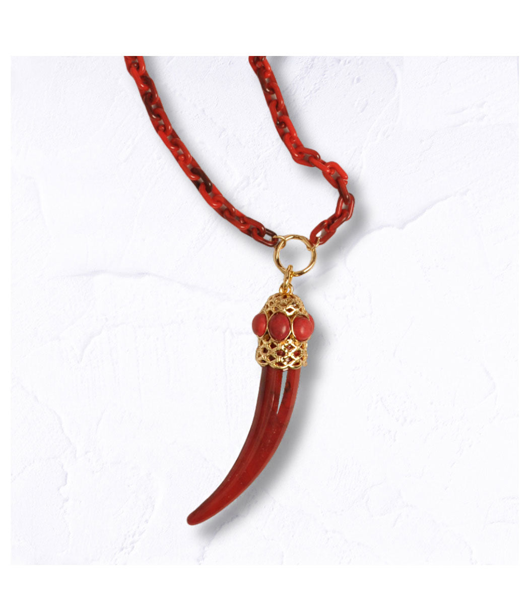 Giant resin horn necklace