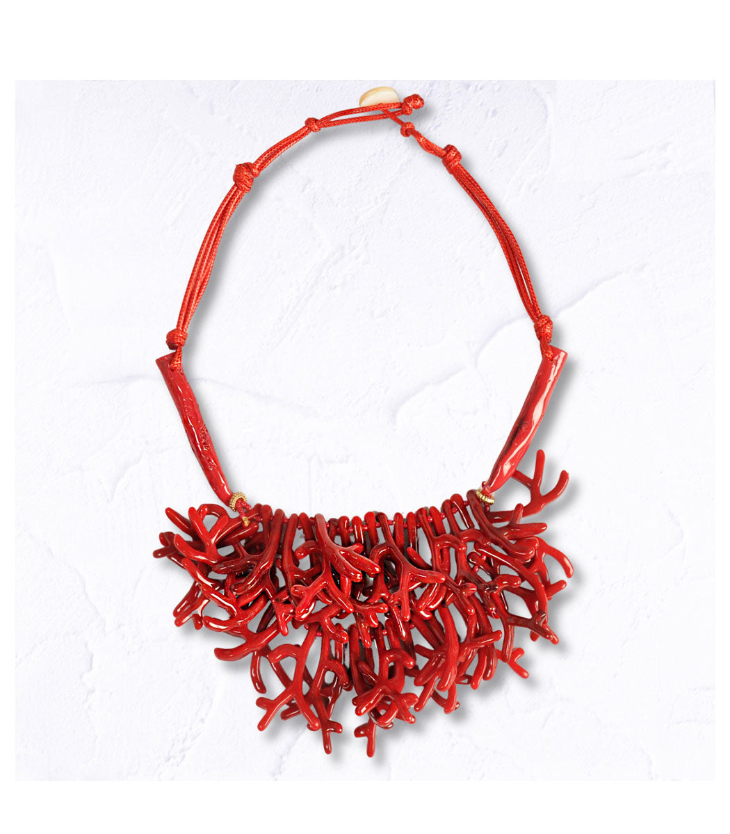 Resin coral choker