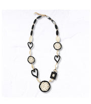 Chunky camelia heart necklace