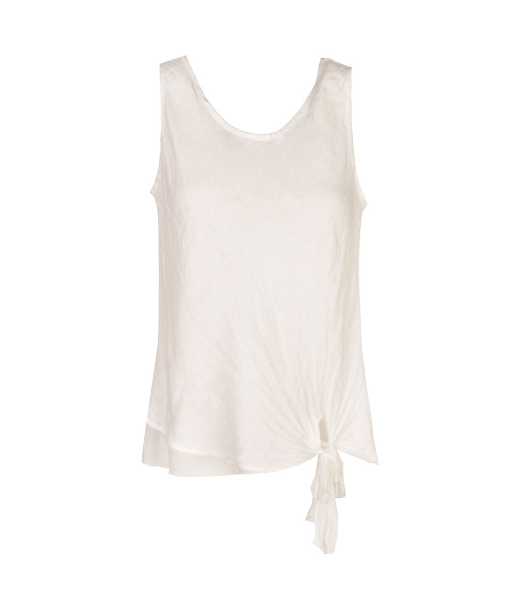 100% Linen bow detail top