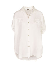 100% Linen raw-edge oversized shirt