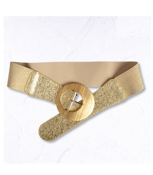 Round buckle elastic belt